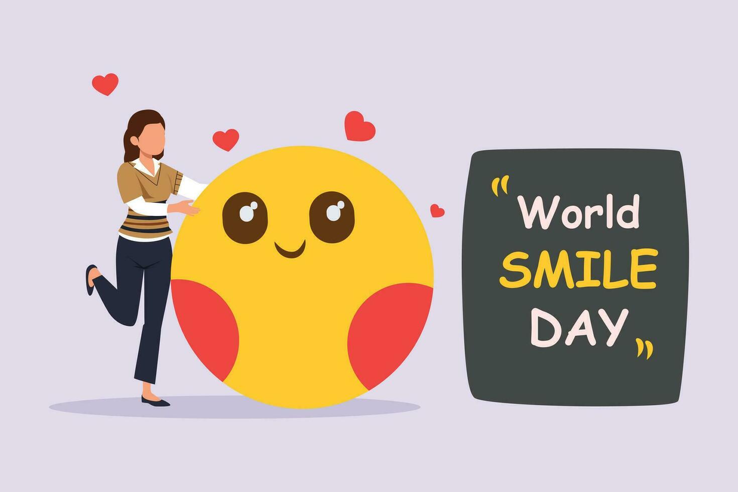 World smile day concept. Colored flat vector illustration isolated.