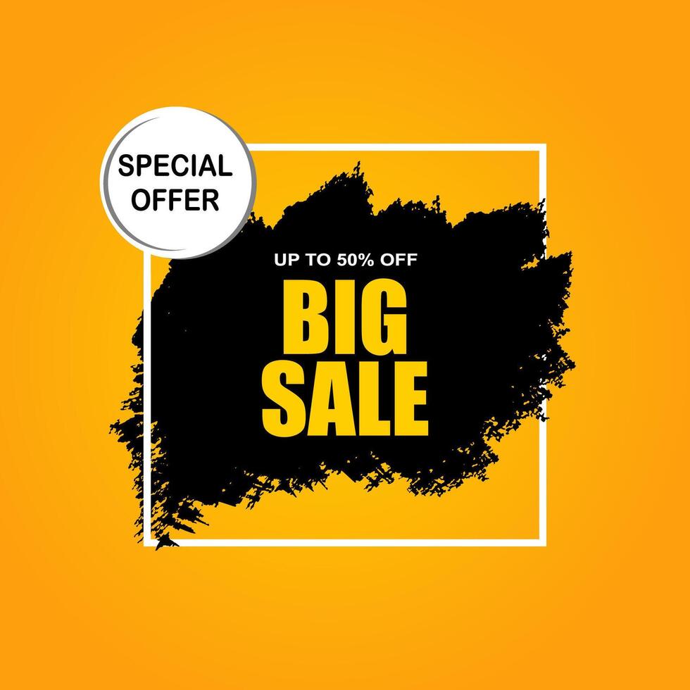 Big Sale Event Yellow Banner with Exclusive Offers vector