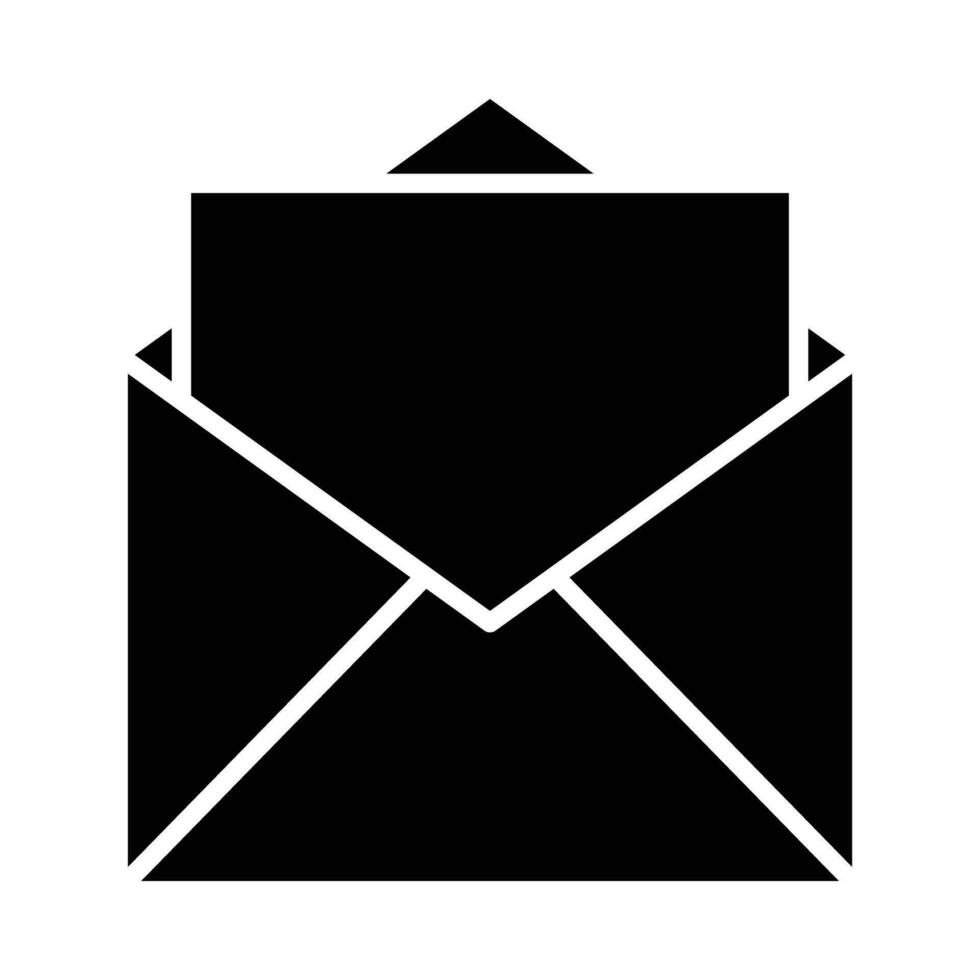 Open Envelope Vector Glyph Icon For Personal And Commercial Use.