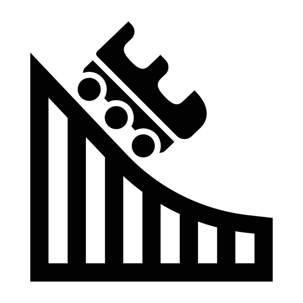 Roller Coaster Vector Glyph Icon For Personal And Commercial Use.
