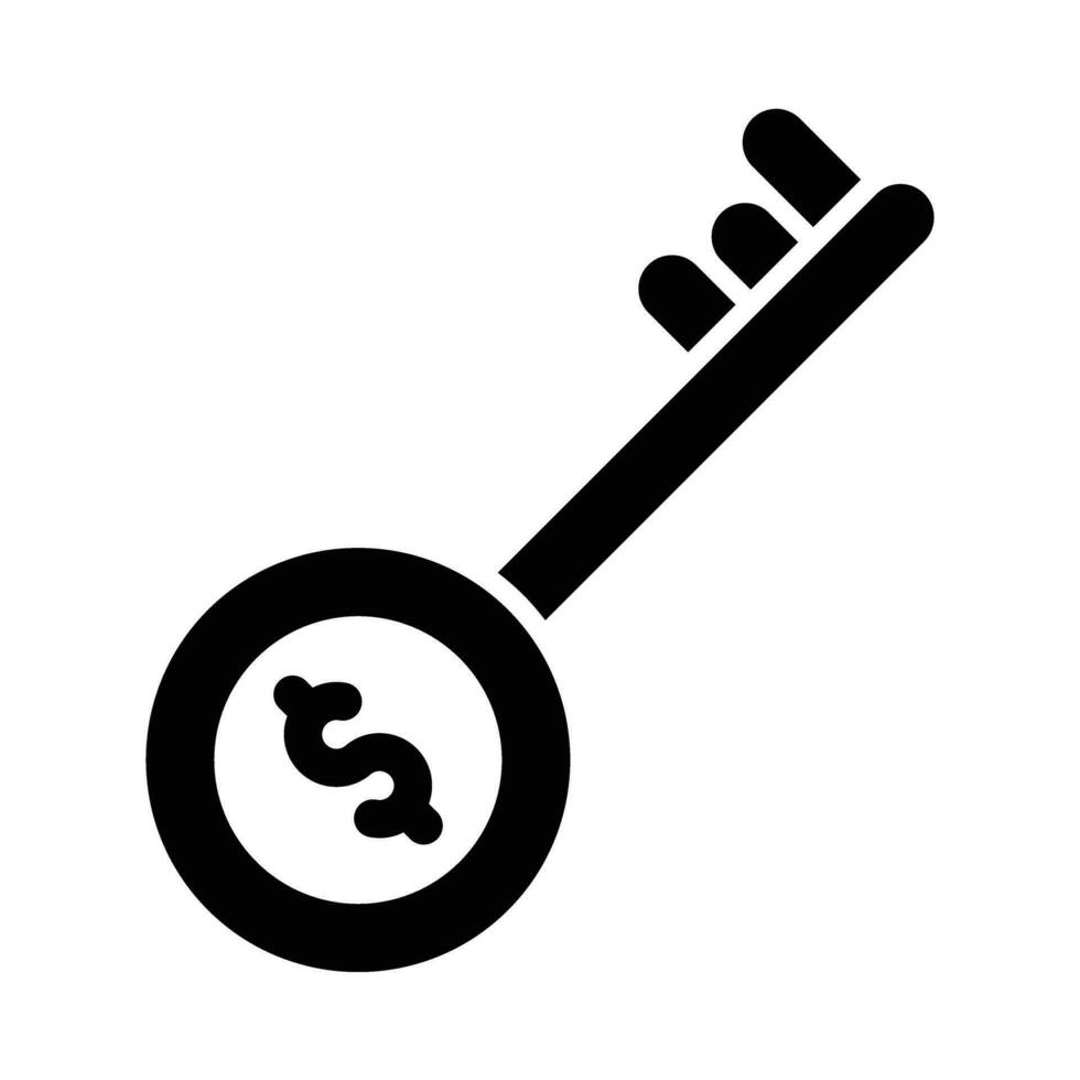 Key Of Success Vector Glyph Icon For Personal And Commercial Use.