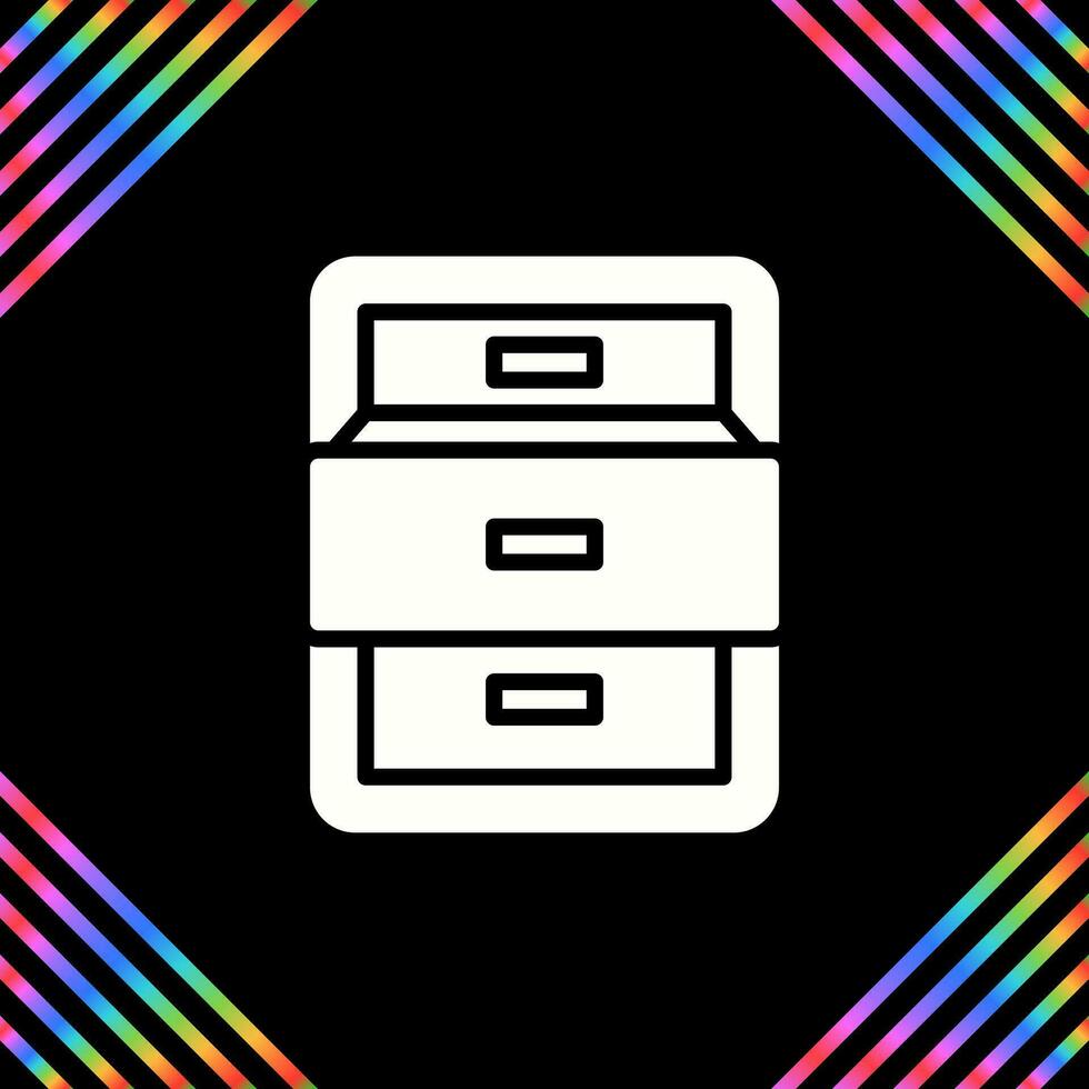 Filing cabinet with open door Vector Icon