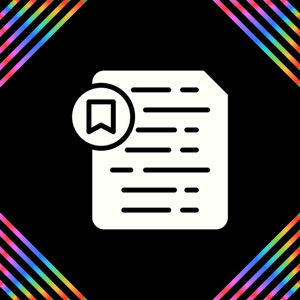 Document Insert Bookmark Vector Icon