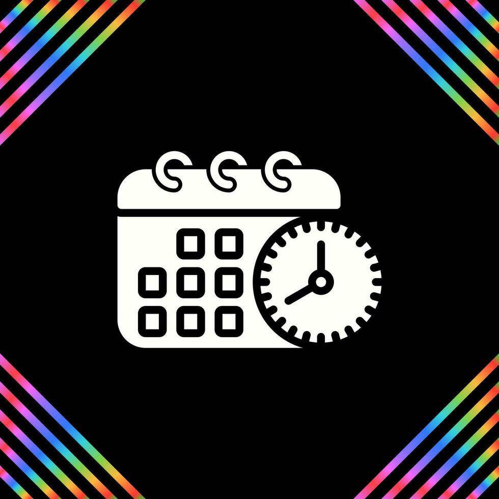 Calendar with clock Vector Icon
