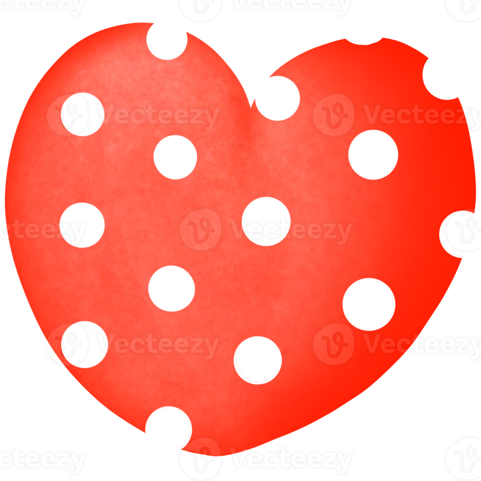 Red heart with white dot png