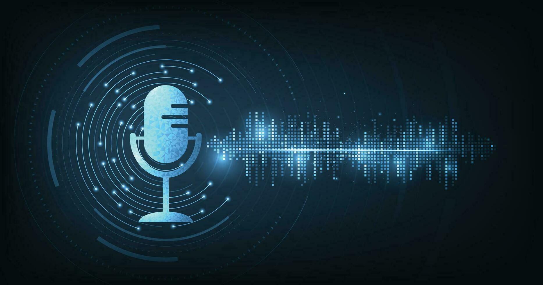 Illustration of Podcast icon with circle vector background.