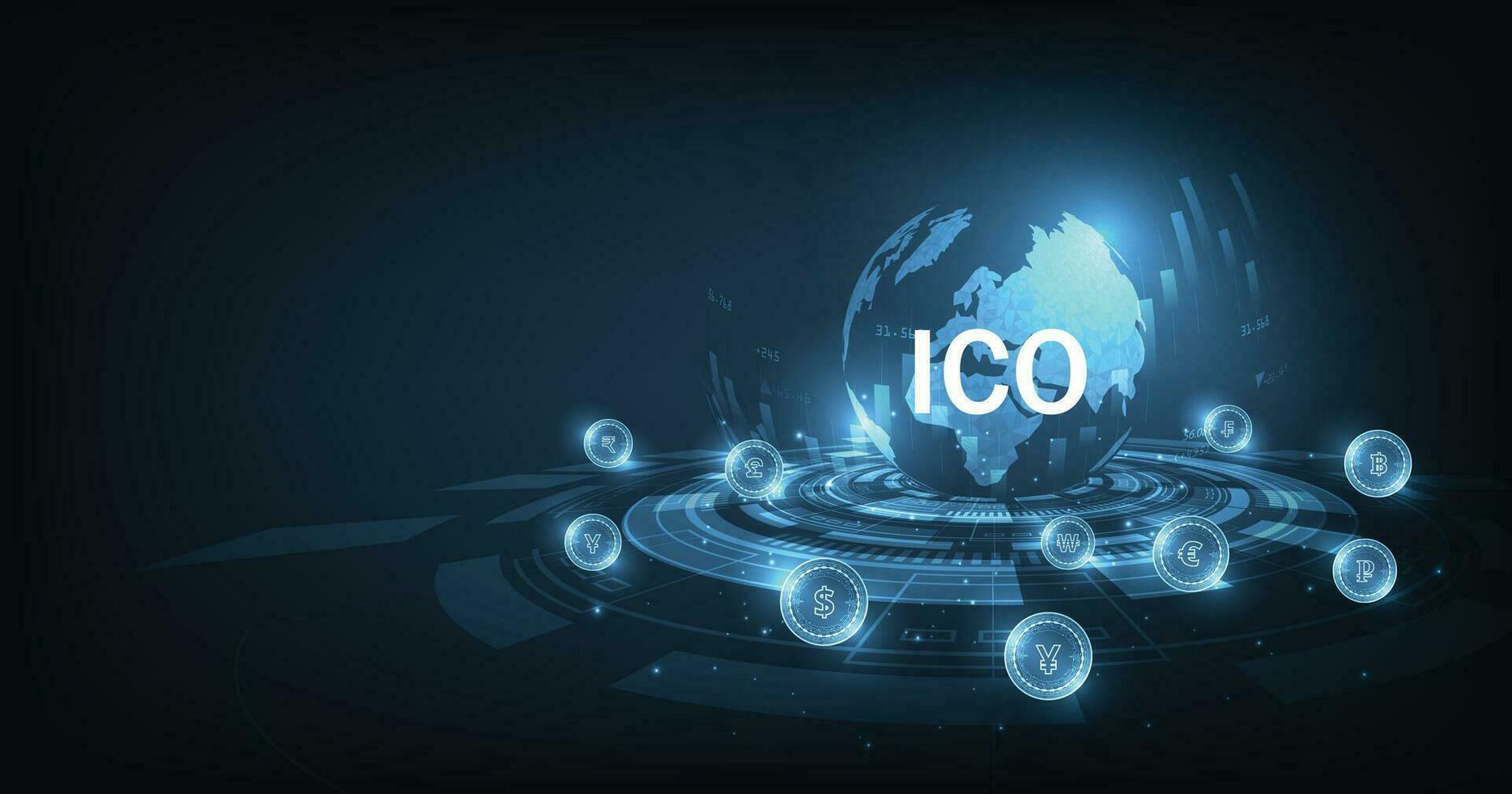 Initial Coin Offering ICO. vector