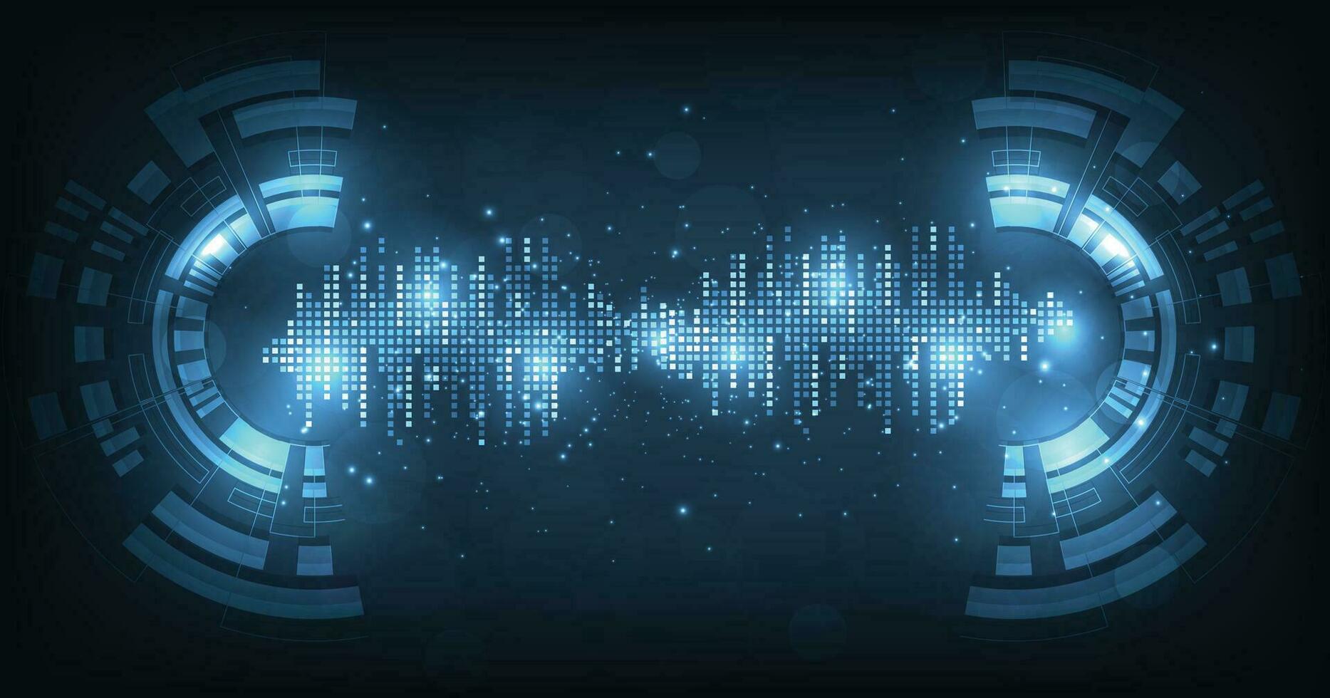 Music equalizer on dark blue background. vector