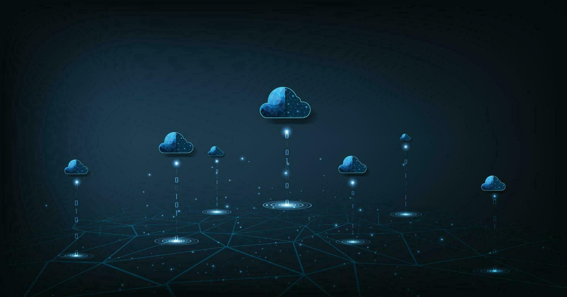 Concept of Cloud computing technology on the data network. vector