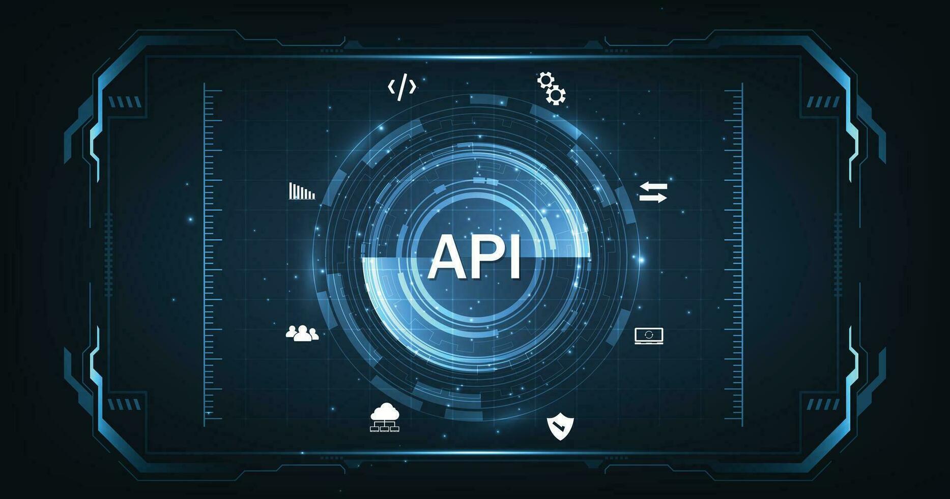 API Application Programming Interface. vector