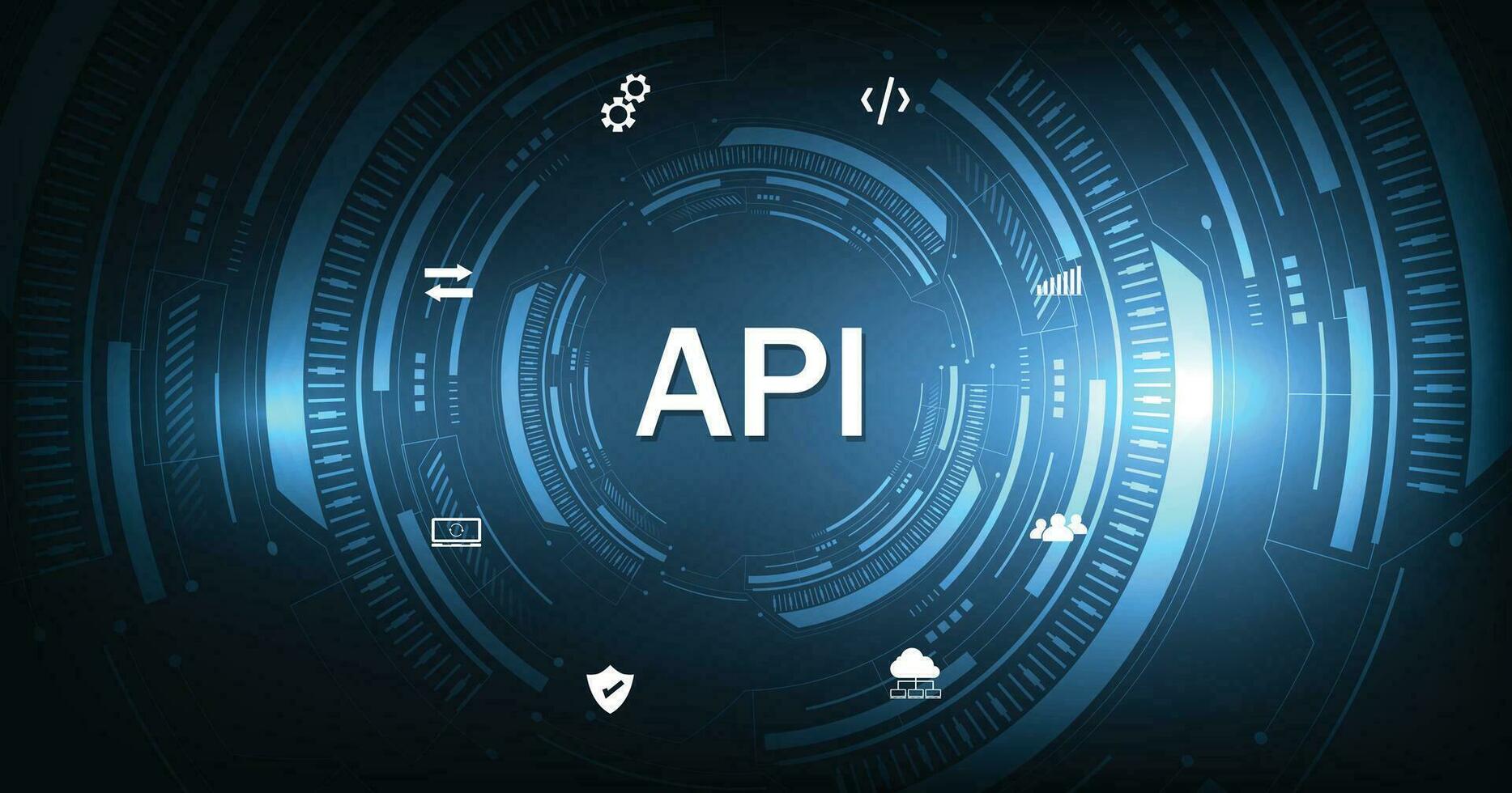 Application Programming Interface API. vector