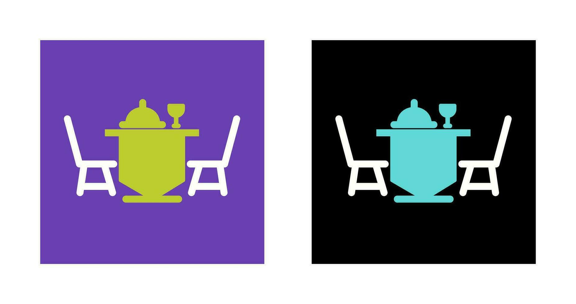 icono de vector de mesa de cena