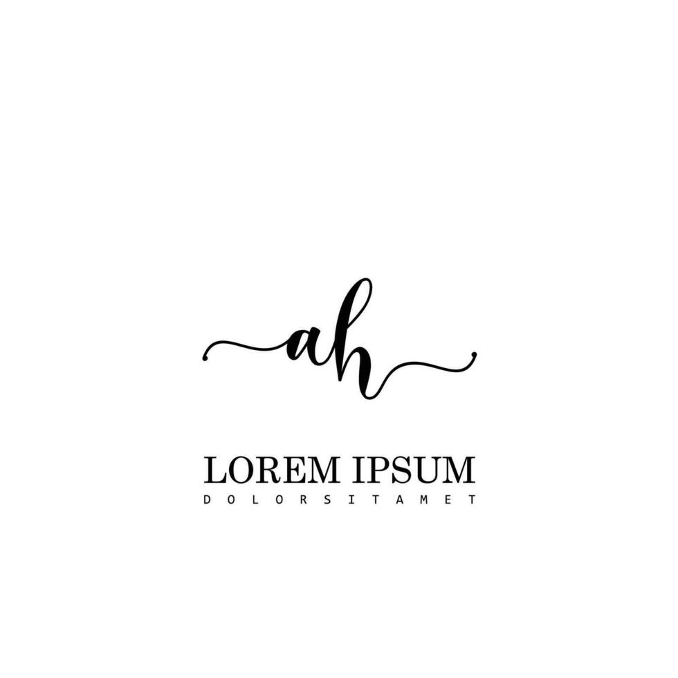 AH Initial Handwriting Template Design vector