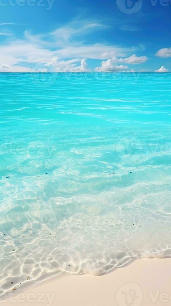 Tropical beach with white sand and turquoise sea water AI Generated photo