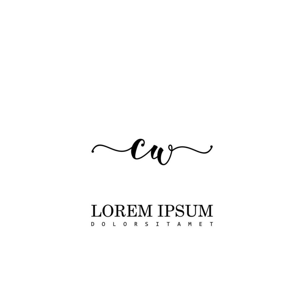 CW Initial Handwriting Template Design 27744058 Vector Art at Vecteezy