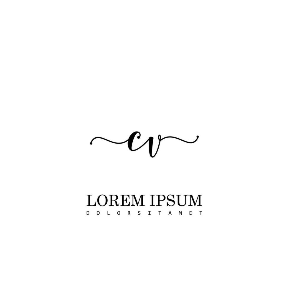 CV Initial Handwriting Template Design vector