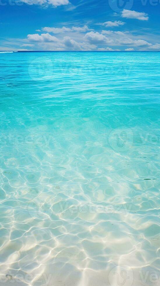 Tropical beach with white sand and turquoise sea water AI Generated photo