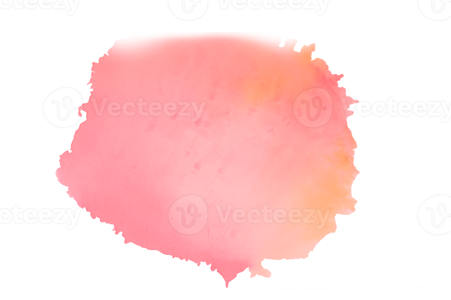 Orange watercolor stains with hand painted on paper texture background png