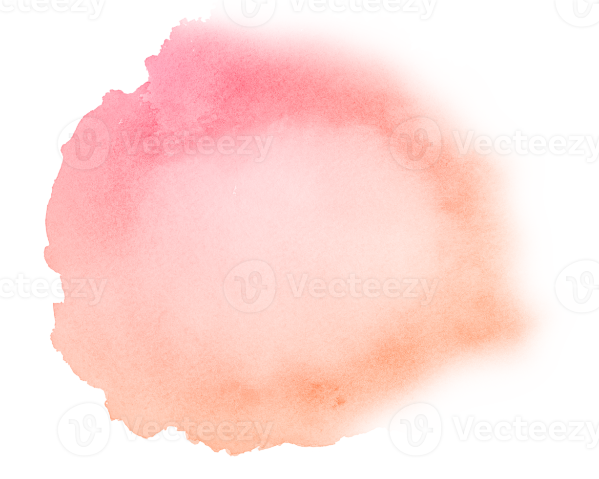 Orange watercolor stains with hand painted on paper texture background png