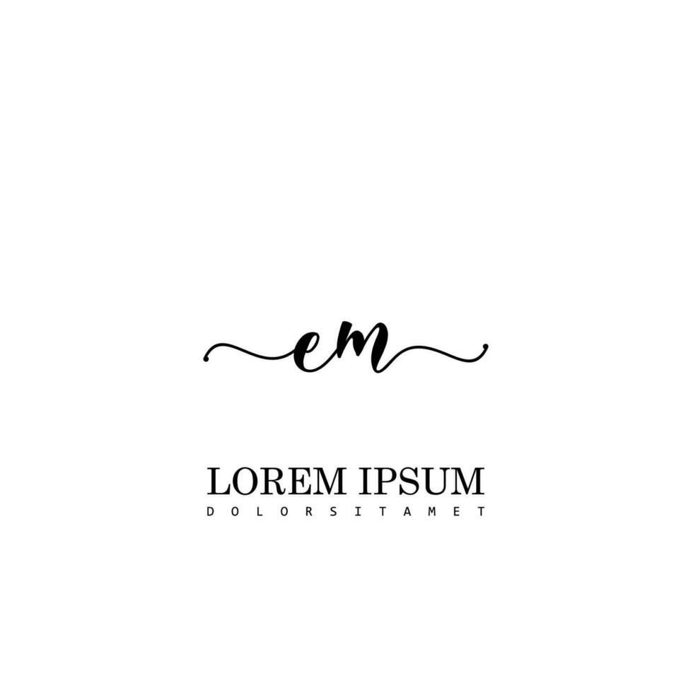 EM Initial Handwriting Template Design vector