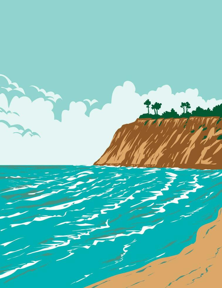 del mar desembocadura en naranja condado California wpa póster Arte vector