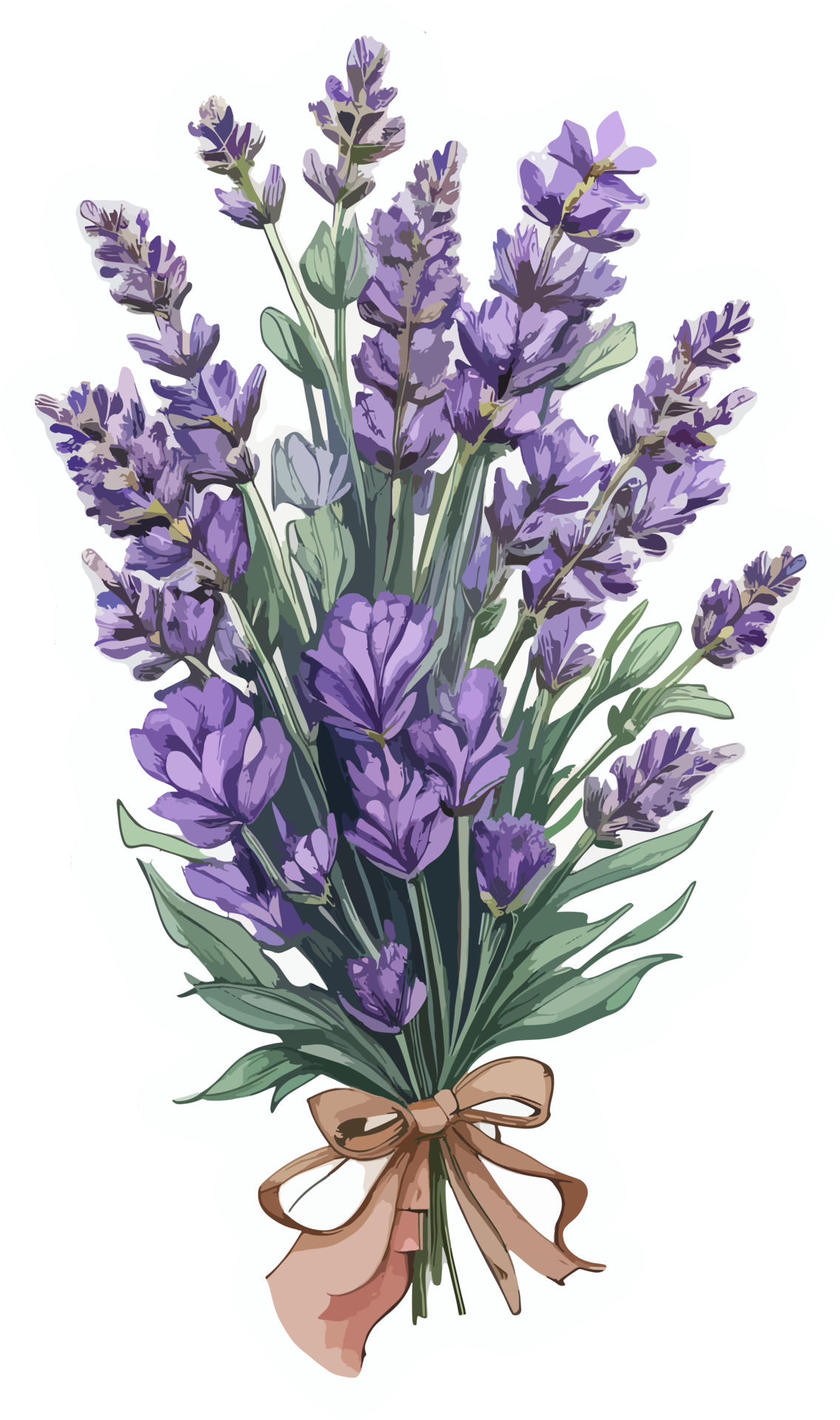 Lavender Flower Bouquet Sticker AI Generative 27744695 PNG