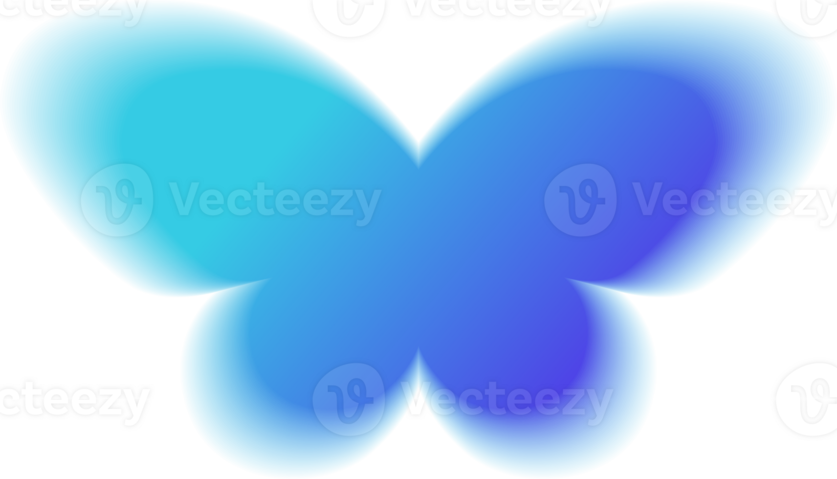 Y2k gradient butterfly. Holographic soft aura. Blurred aesthetic shape. png