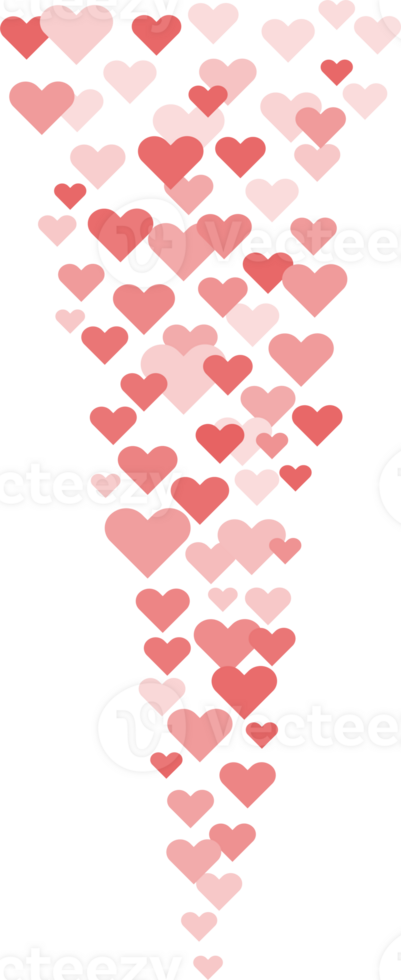 Hearts likes in live stream in social media. Flying up love reactions template png