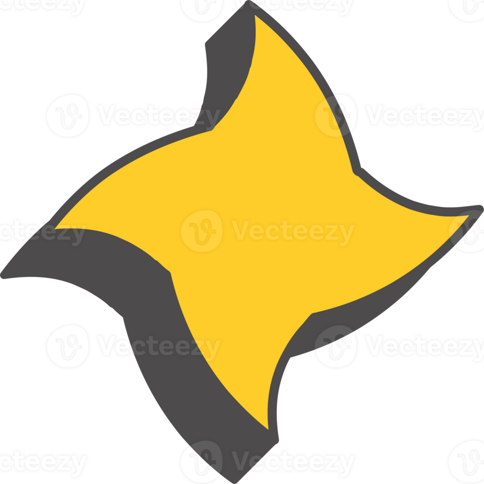 Abstract geometric element. Neobrutalism graphic shape. Minimal groovy Y2k retro sticker. Retro star png