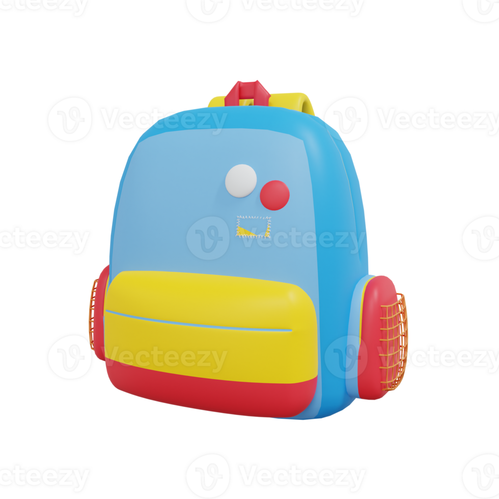 3d colorful Backpack icon png