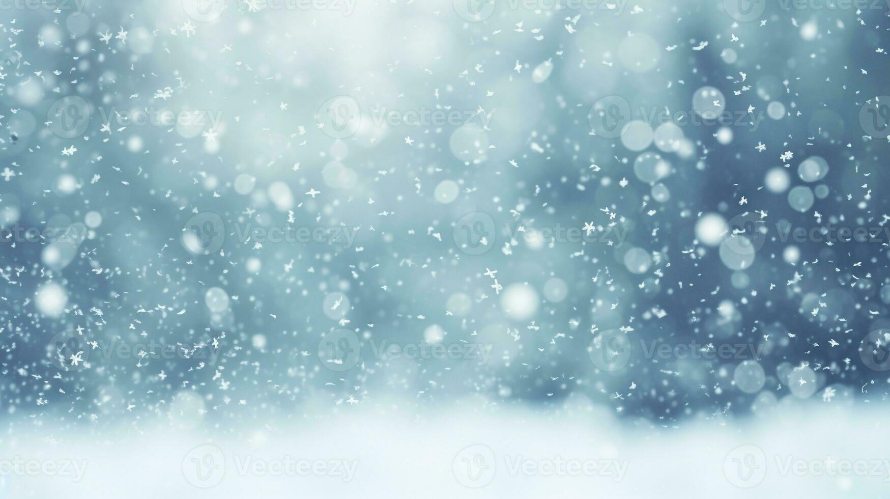 blur snow background. festive winter holiday and Christmas and new year backdrop for design element. generative AI photo