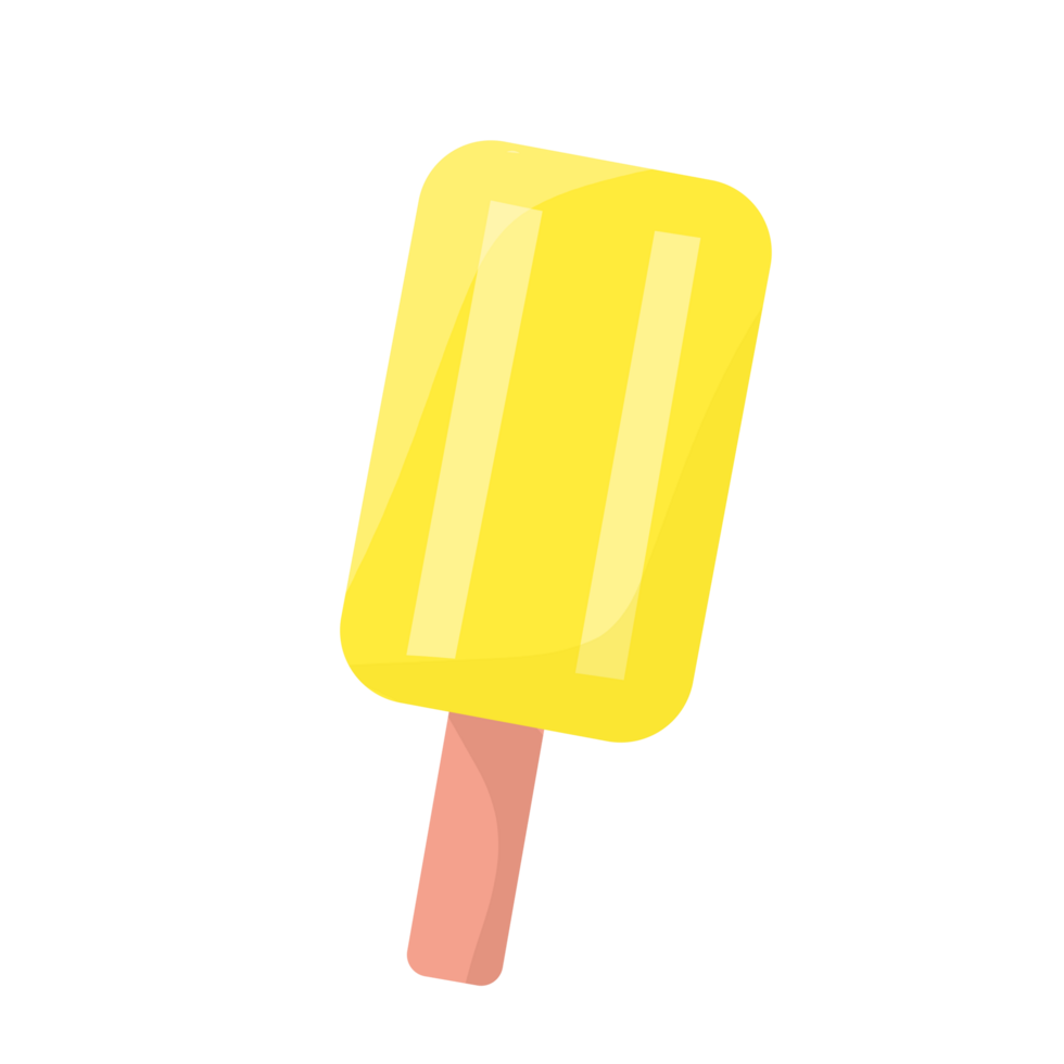 Yellow ice cream with stick png