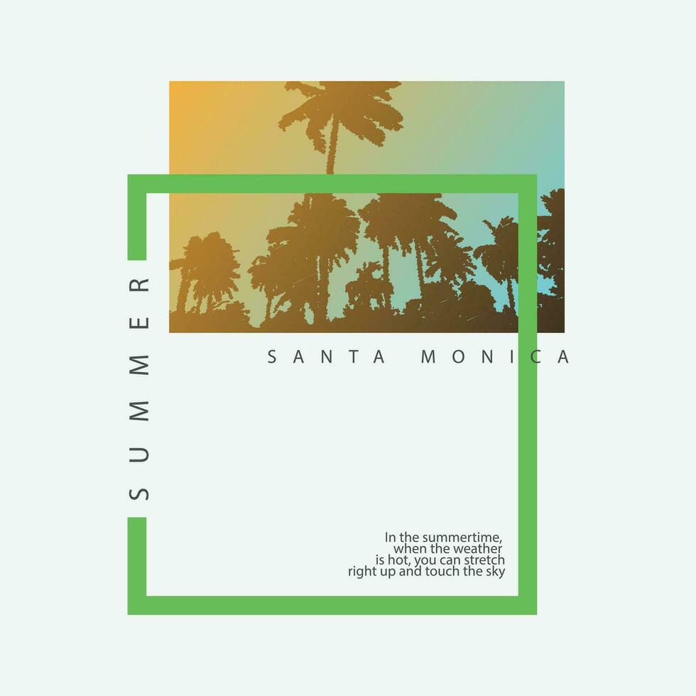 Santa monica beach illustration typography. perfect for t shirt design vector