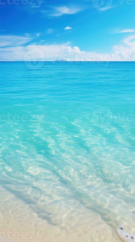 Tropical beach with white sand and turquoise sea water AI Generated photo