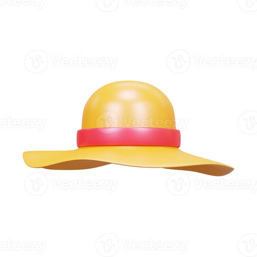 3d summer hat illustration or summer cap illustration png