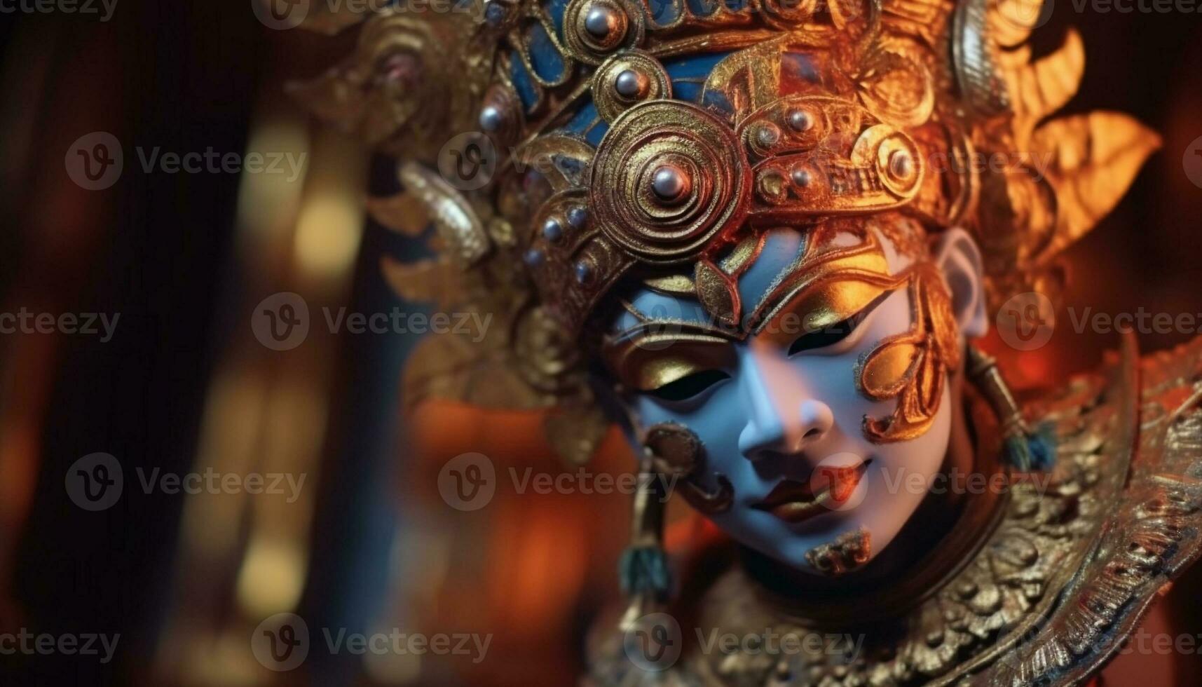 Religion, cultures, decoration, statue, spirituality, beauty, god, gold generated by AI photo