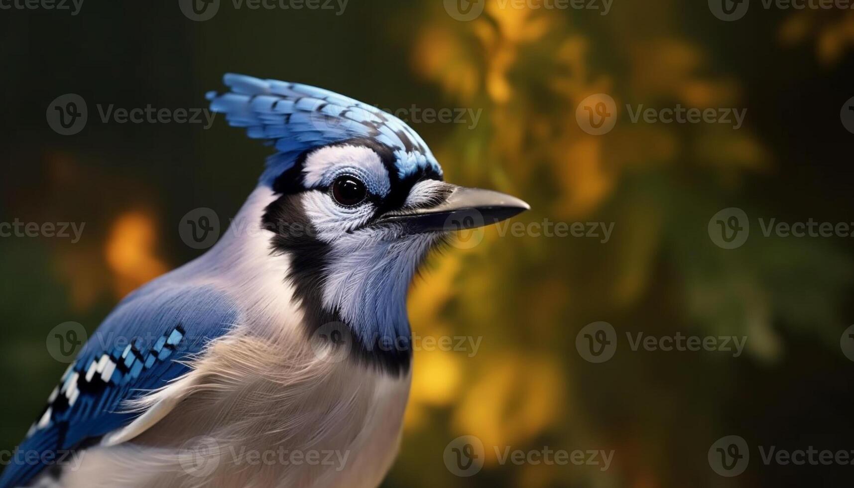 A vibrant bird perching on a branch, surrounded by nature generated by AI photo