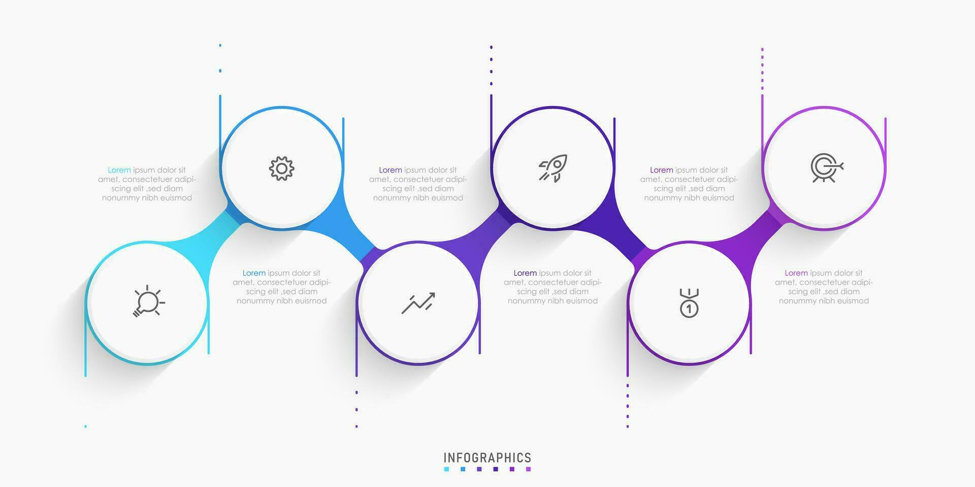 Vector Infographic label design template with icons and 6 options or steps. Can be used for process diagram, presentations, workflow layout, banner, flow chart, info graph.