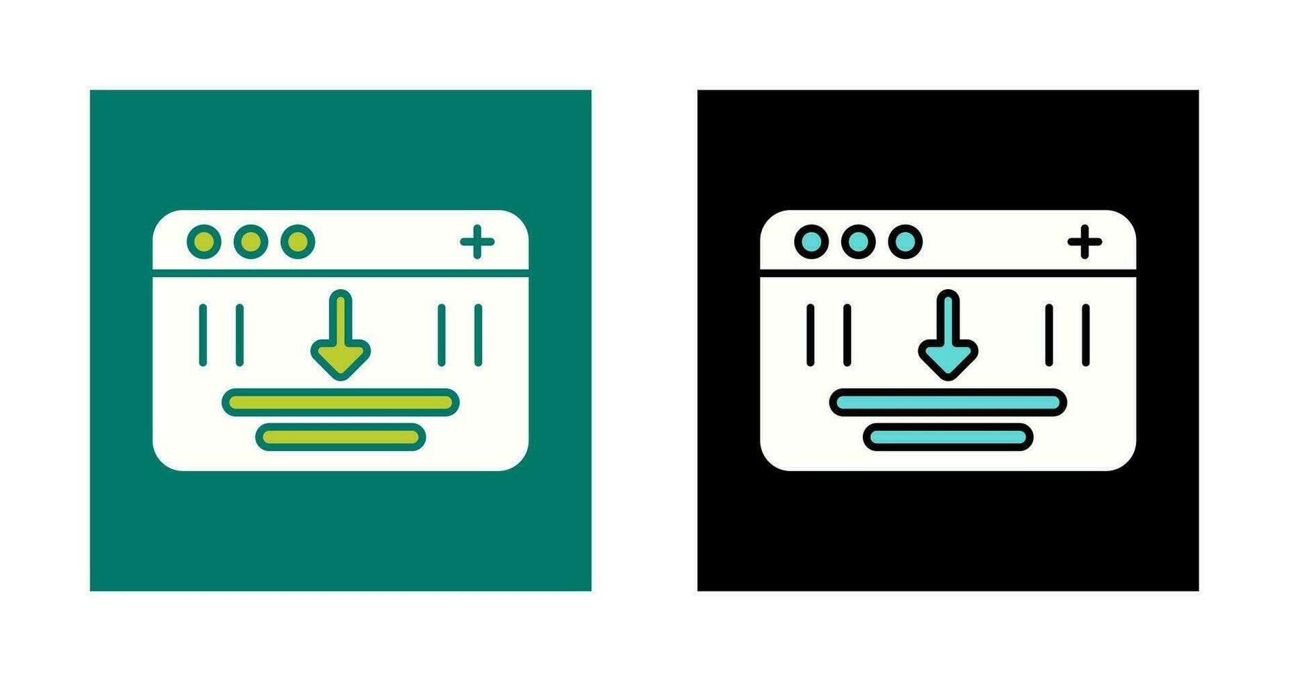 Browser Downloading Vector Icon