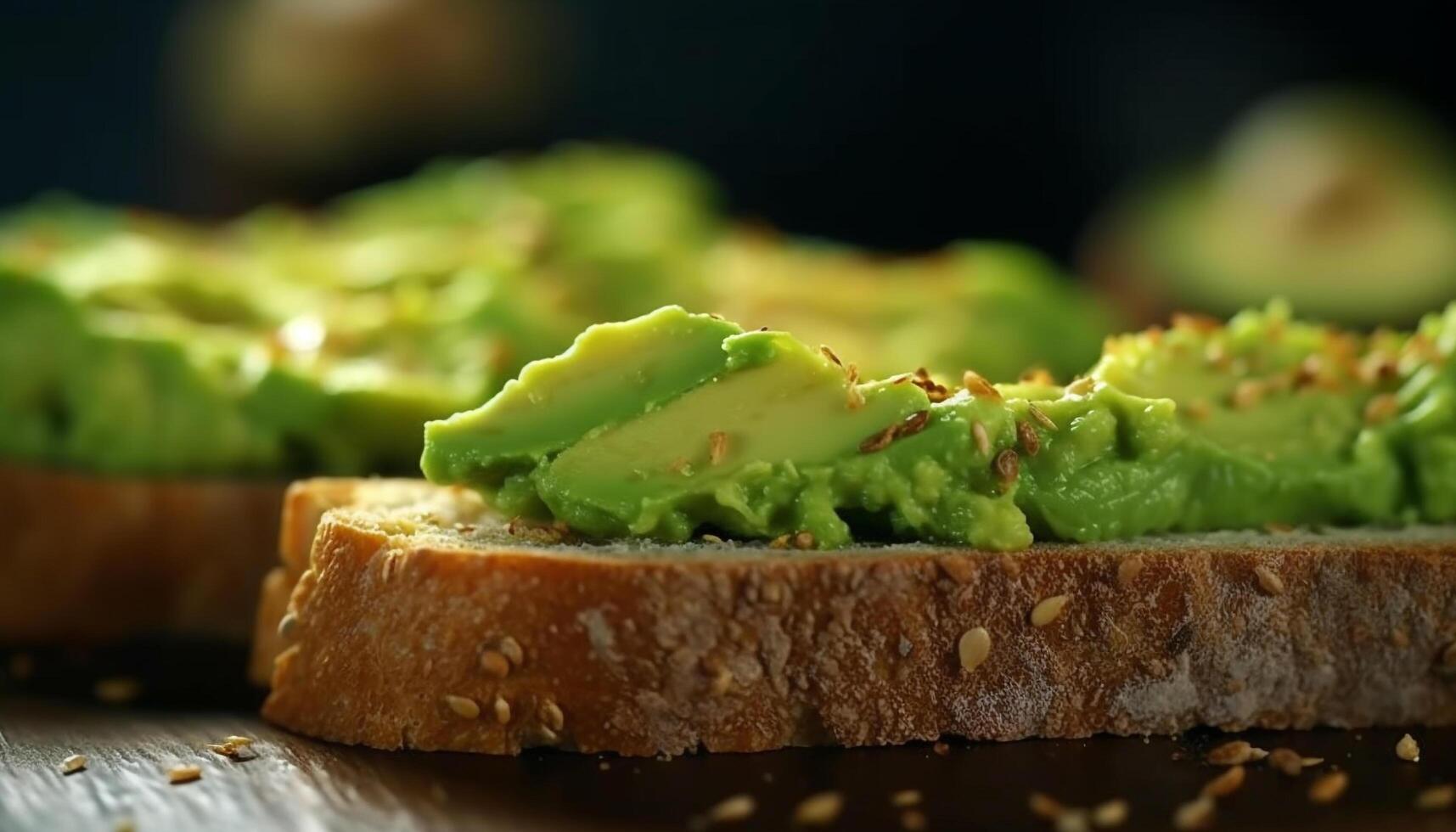Freshness and nature on a plate healthy, homemade vegetarian sandwich generated by AI photo