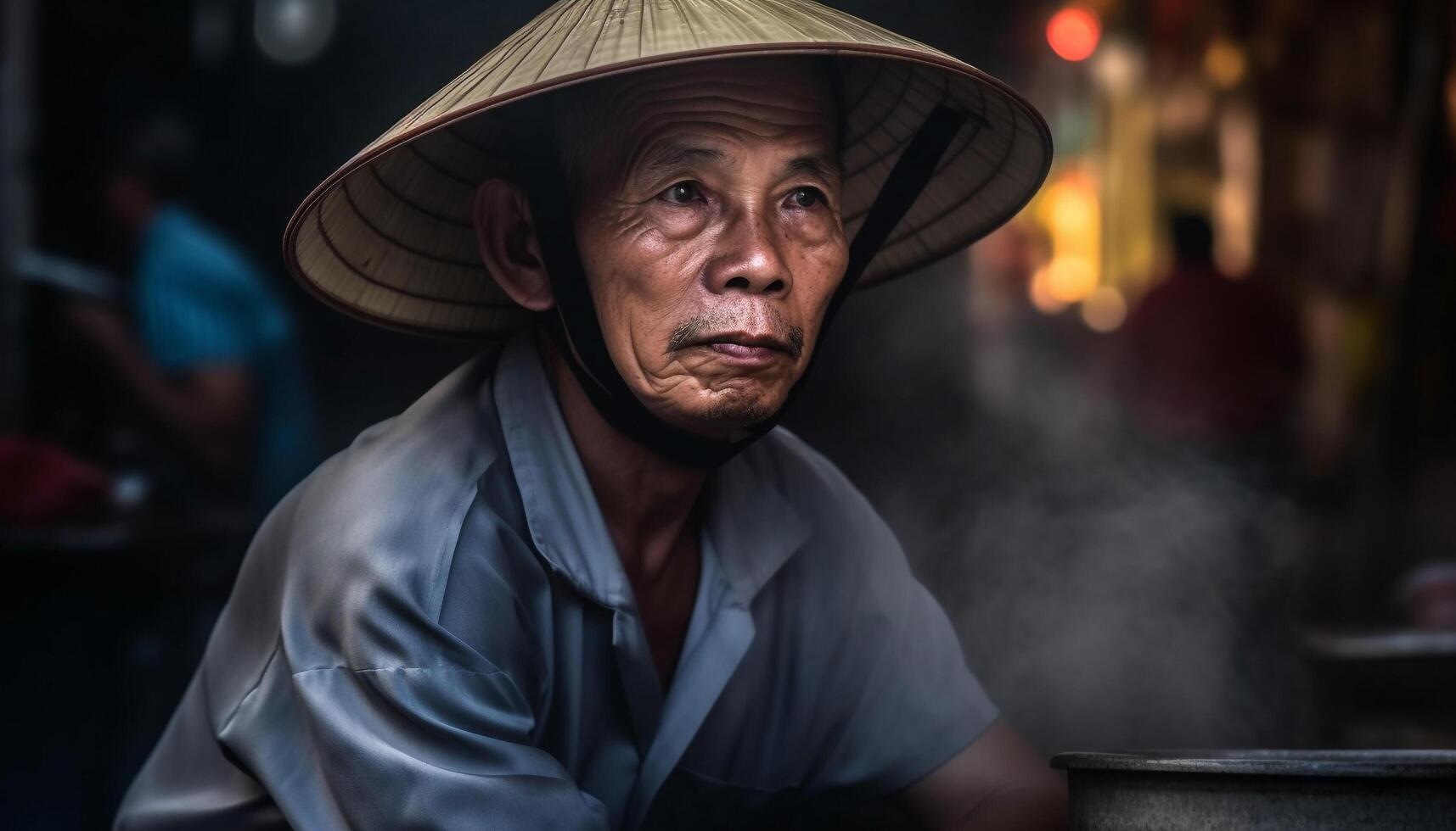 One senior man working outdoors, looking at camera with confidence generated by AI photo