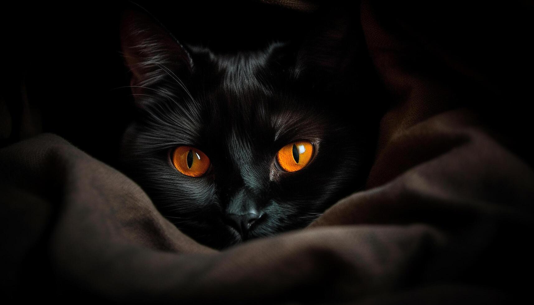Cute domestic cat looking at camera, fluffy fur, softness, beauty generated by AI photo