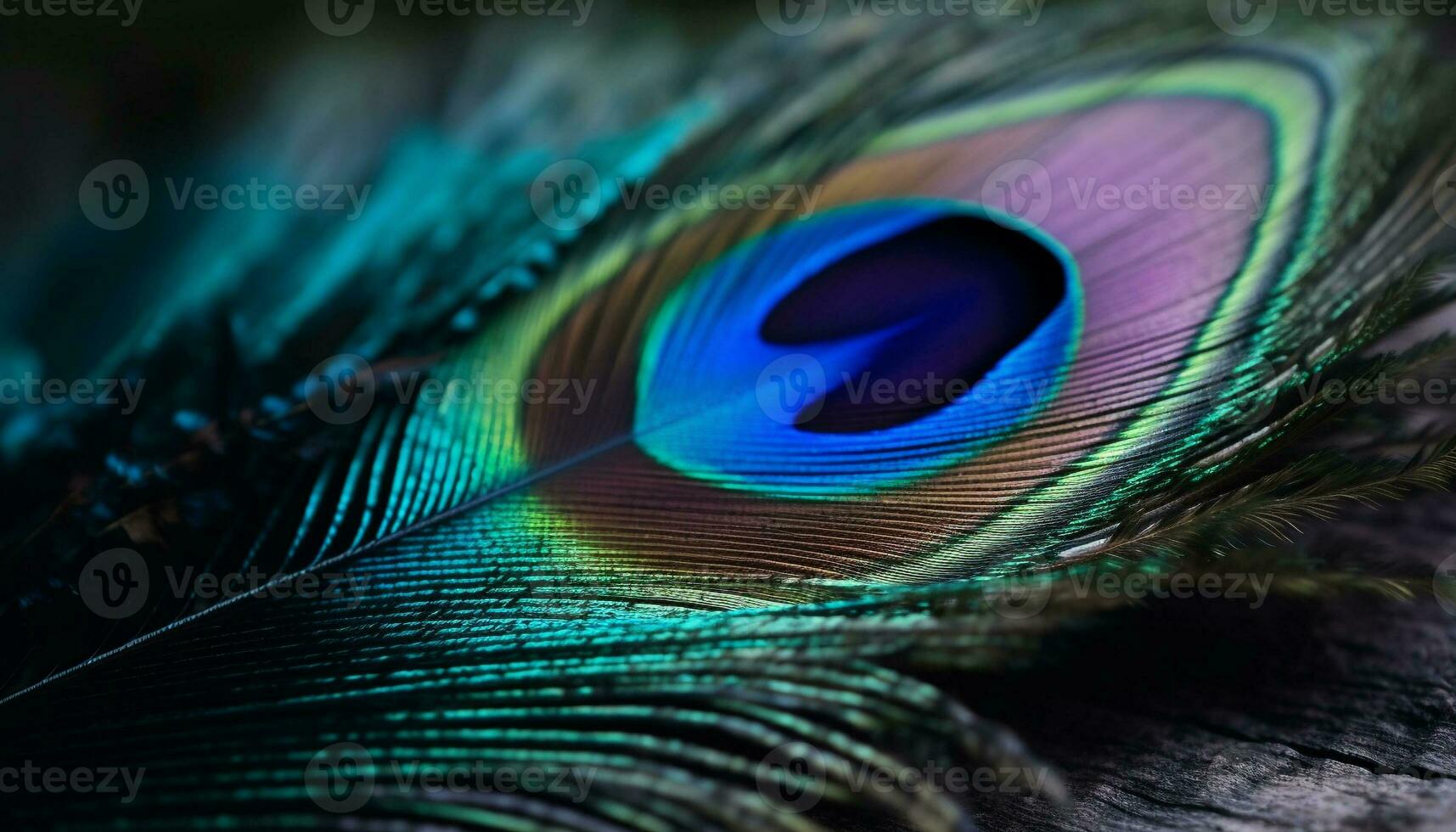 Vibrant peacock tail showcases nature beauty in multi colored elegance generated by AI photo