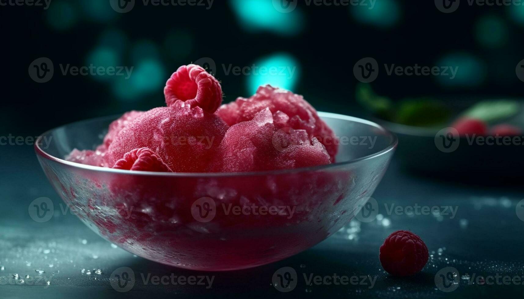 frescura de verano bayas en un bol, un gastrónomo postre generado por ai foto