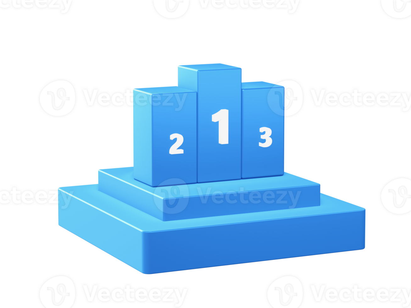 3d render of winner ranking icon with square podium png