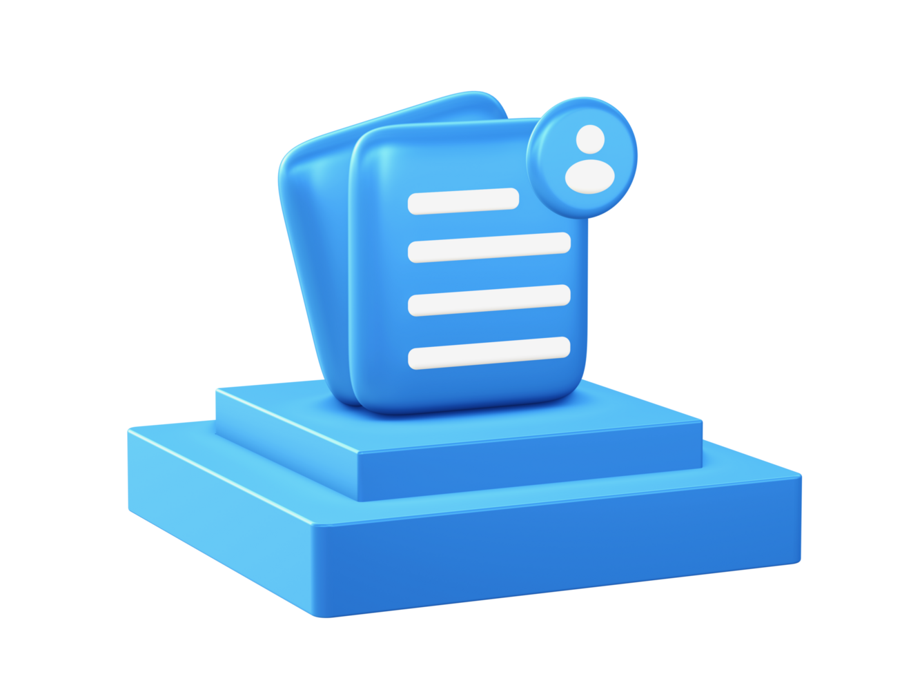 3d render of personal files icon with square podium png