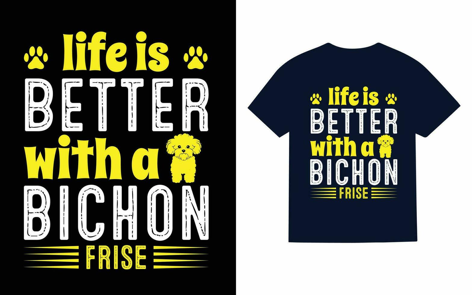 Bichon Frise Dog T-Shirt Design vector