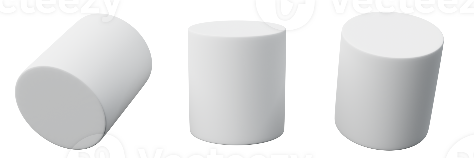 3d cylinder white realistic rendering of basic geometry object 27748344 PNG