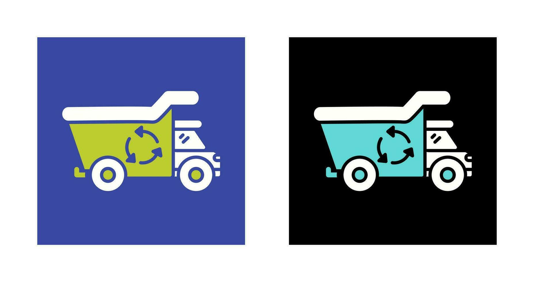 icono de vector de camión de reciclaje