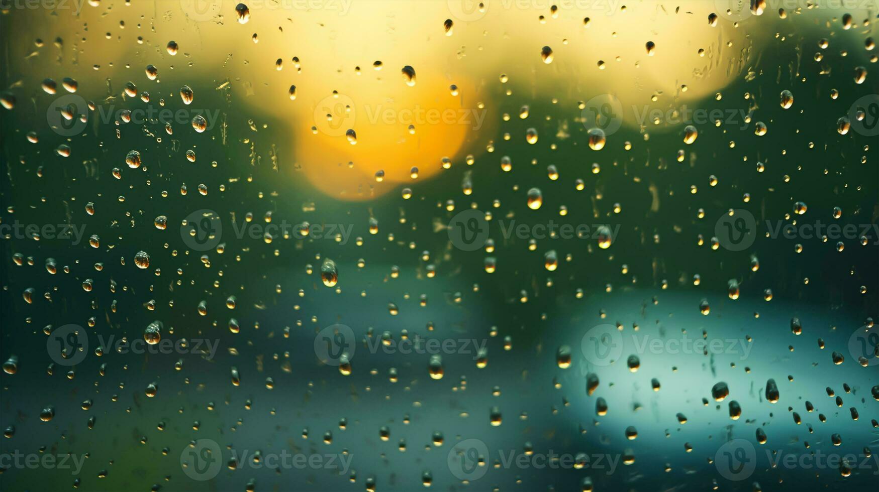 raindrops on the glass, abstract background, drops of water on the glass photo